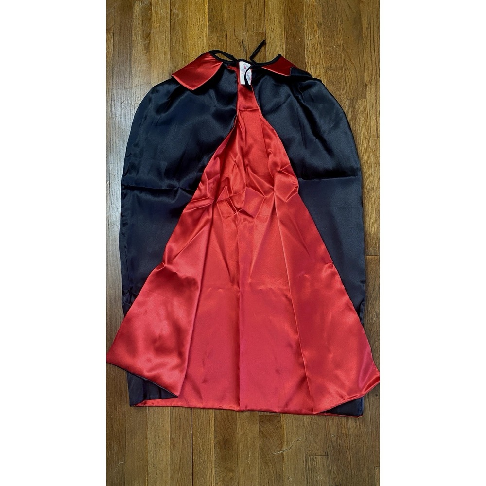 Adult Cape Costume Black & Red Reversible Vampire Magician Halloween Theatre
